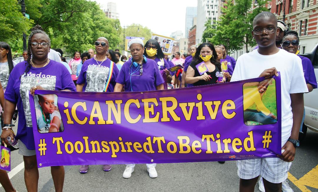 Editorial, Cancer walk awareness in Harlem at the 123rd Street in Morningside near Grand Hall of Fame Saturday, June 26th, 2021