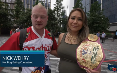 Nathan’s Hot Dog Eating Contest champ Miki Sudo & Nick Wehry